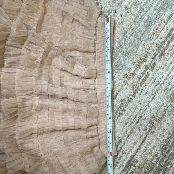 NWT APRCOT Stunning layered Tulle Midi Skirt sz Small Stone colour ruffles lined - Picture 12 of 16